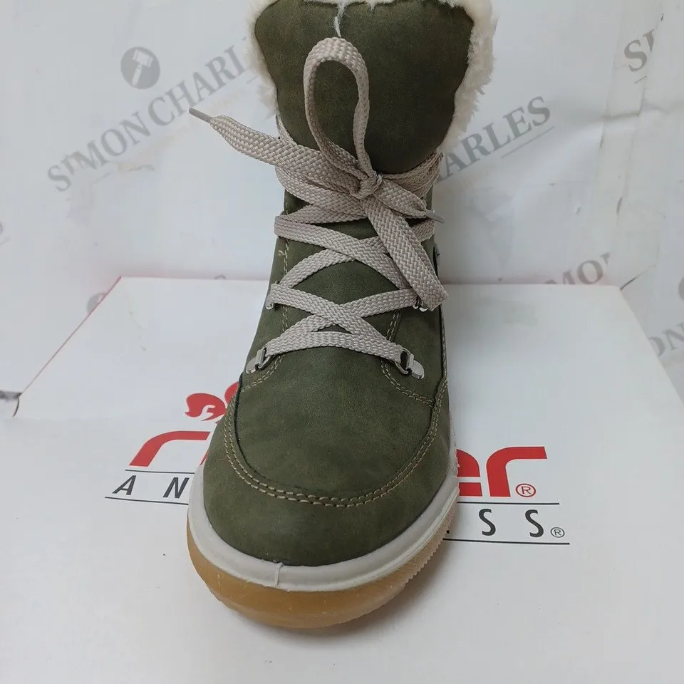 BOXED RIEKER ANTISTRESS HIKING BOOTS, KHAKI - SIZE 6