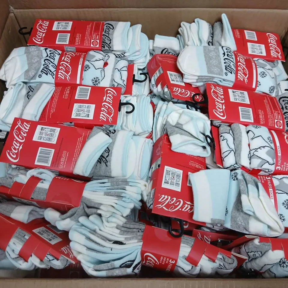 APPROXIMATELY 220 PAIRS OF COCA COLA POLAR BEAR SOCKS (4-8) - COLLECTION ONLY