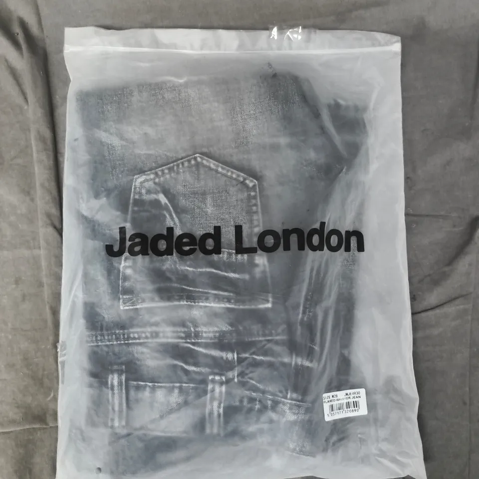 JADED LONDON FLARED WHISKER JEANS SIZE W28
