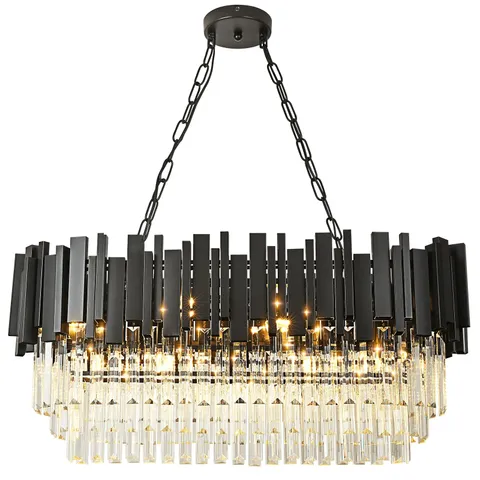BOXED 8-LIGHT EMPIRE CHANDELIER WITH CRYSTAL ACCENTS 
