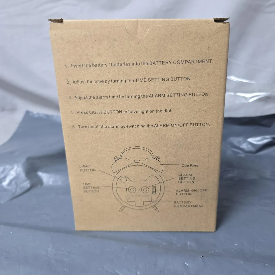 BELL ALARM CLOCK BOXED WITH INSTRUCTIONS ON BACK