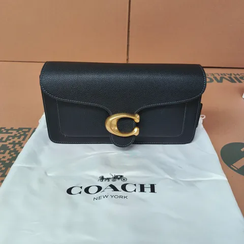 COACH BLACK PEBBLED LEATHER SHOULDER BAG