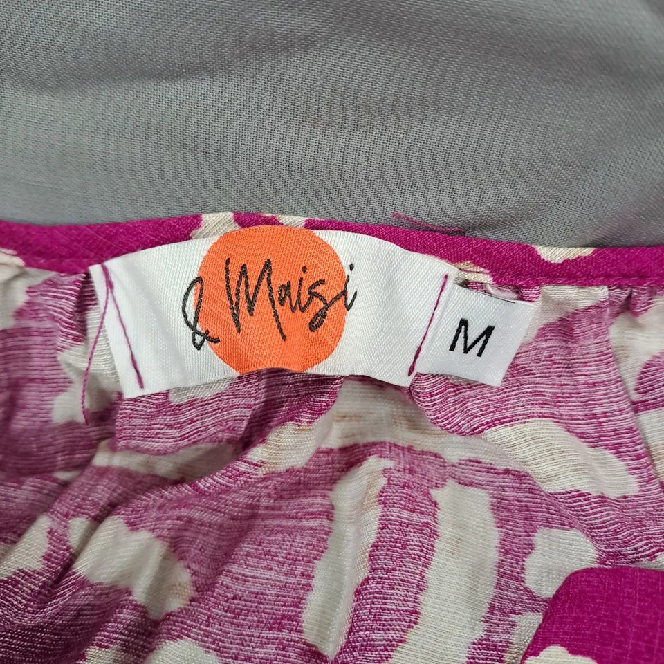 & MAISI WOMEN'S MAGENTA DRESS WITH WHITE ABSTRACT PRINT (SIZE M)