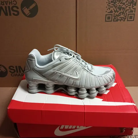 BOXED PAIR OF NIKE SHOX TL TRAINERS IN METALLIC SILVER - 6