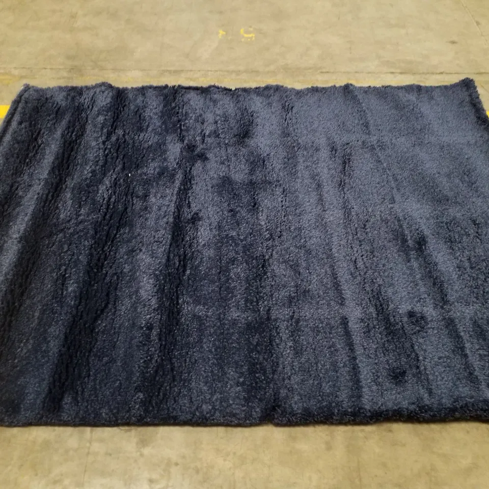 QUALITY DESIGNER SAFAVIEH MILAN SHAG RUG IN NAVY - 160×230CM