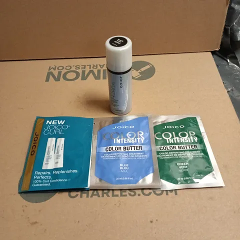 APPROXIMATELY 34 X ASSORTED JOICO HAIR CARE PRODUCTS TO INCLUDE TINT SHOT BLACK ROOT CONCEALER, COLOR INTENSITY COLOR BUTTER GREEN/BLUE ETC