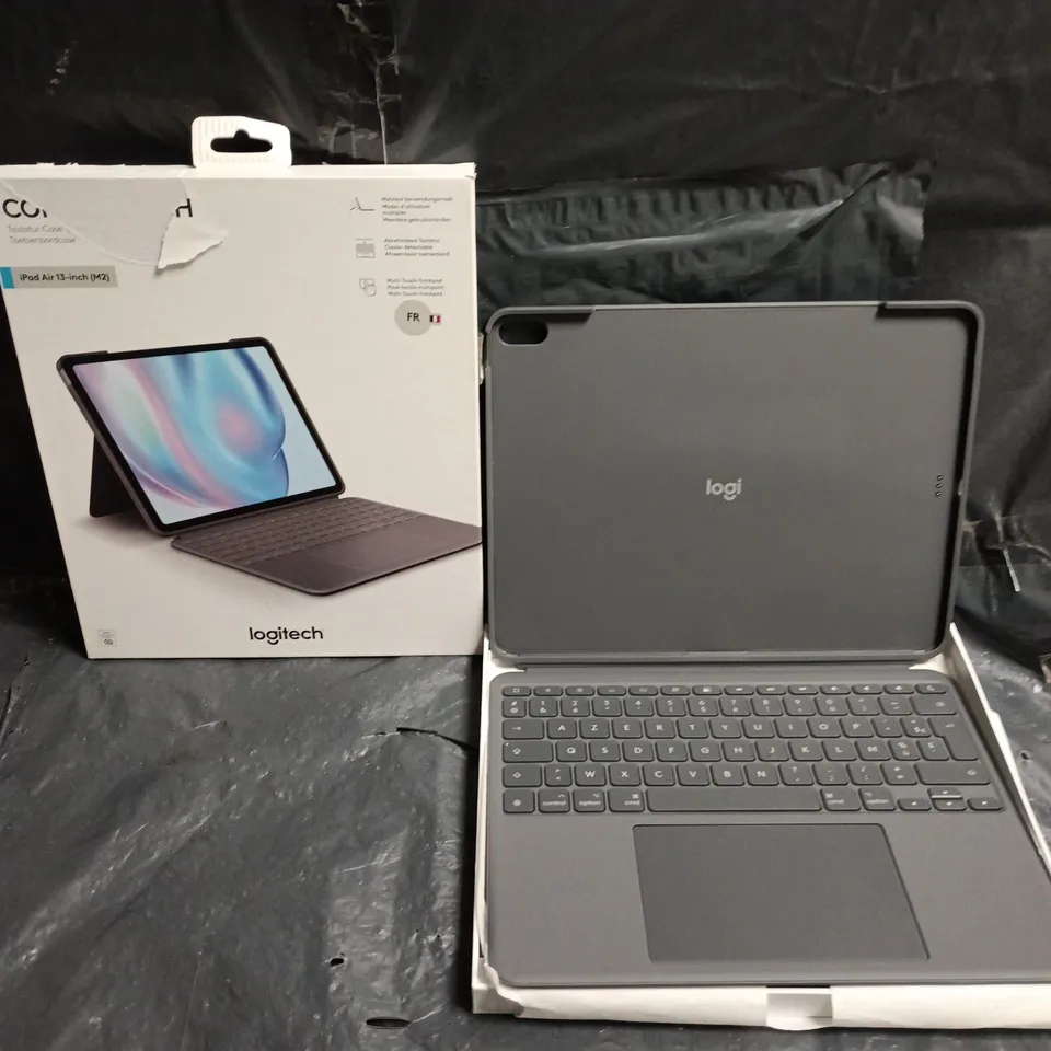 LOGITECH KEYBOARD CASE FOR IPAD AIR 13 INCH (M2) – GREY (BOXED) FRENCH KEYBOARD 