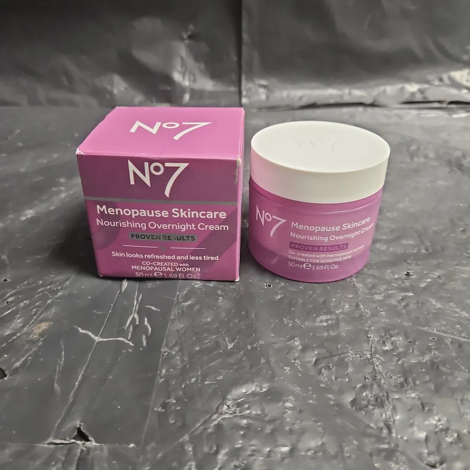 NO7 MENOPAUSE SKINCARE NOURISHING OVERNIGHT CREAM – 50 ML (BOXED)
