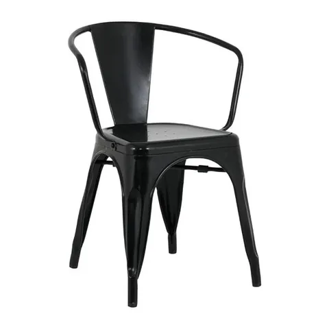 BOXED BOLERO BISTRO CURVE ARMCHAIRS BLACK (4 PACK)