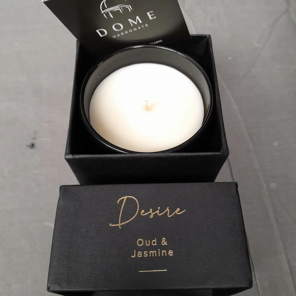 BOXED DOME HARROGATE OUD AND JASMINE SCENTED CANDLE