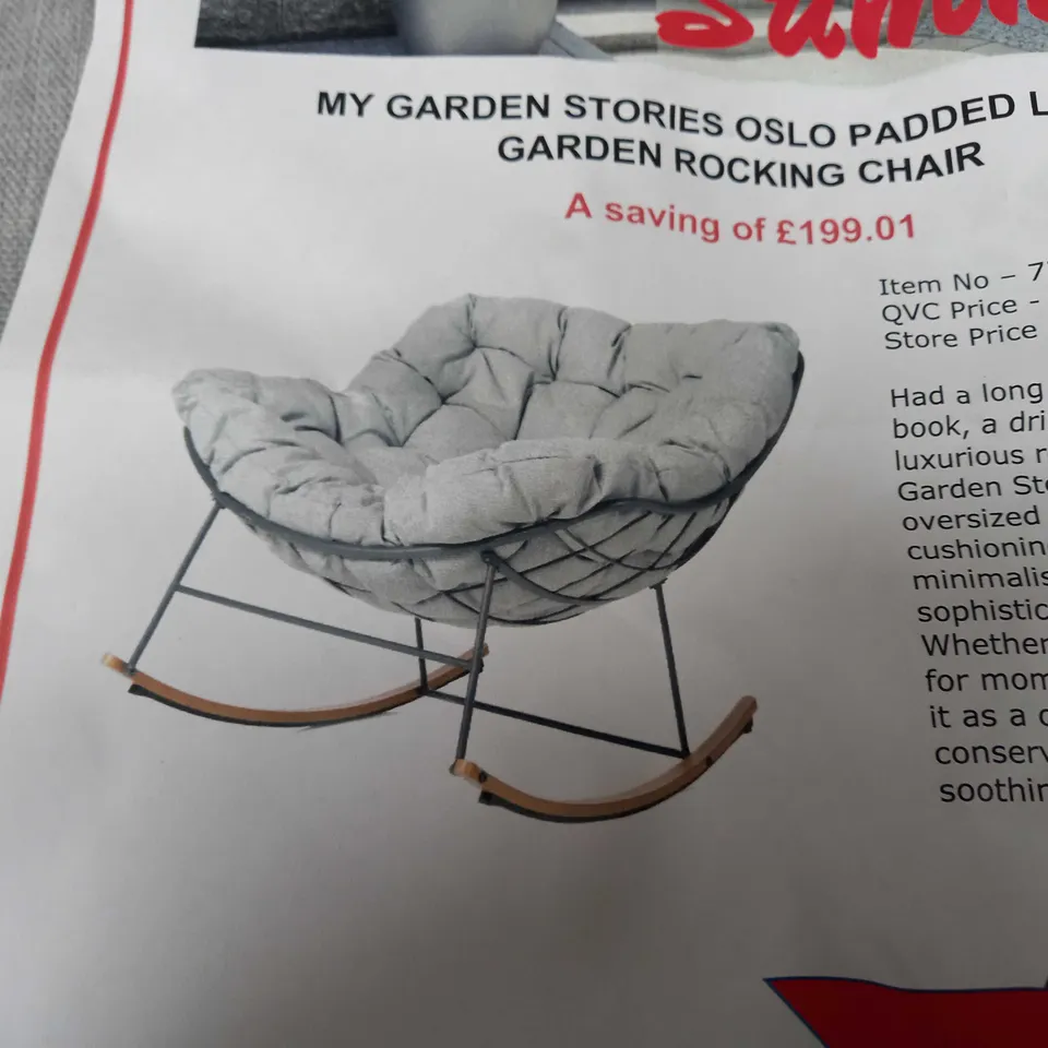LARGE ROCKING/COCOON CHAIR SEAT CUSHION IN LIGHT GREY - COLLECTION ONLY