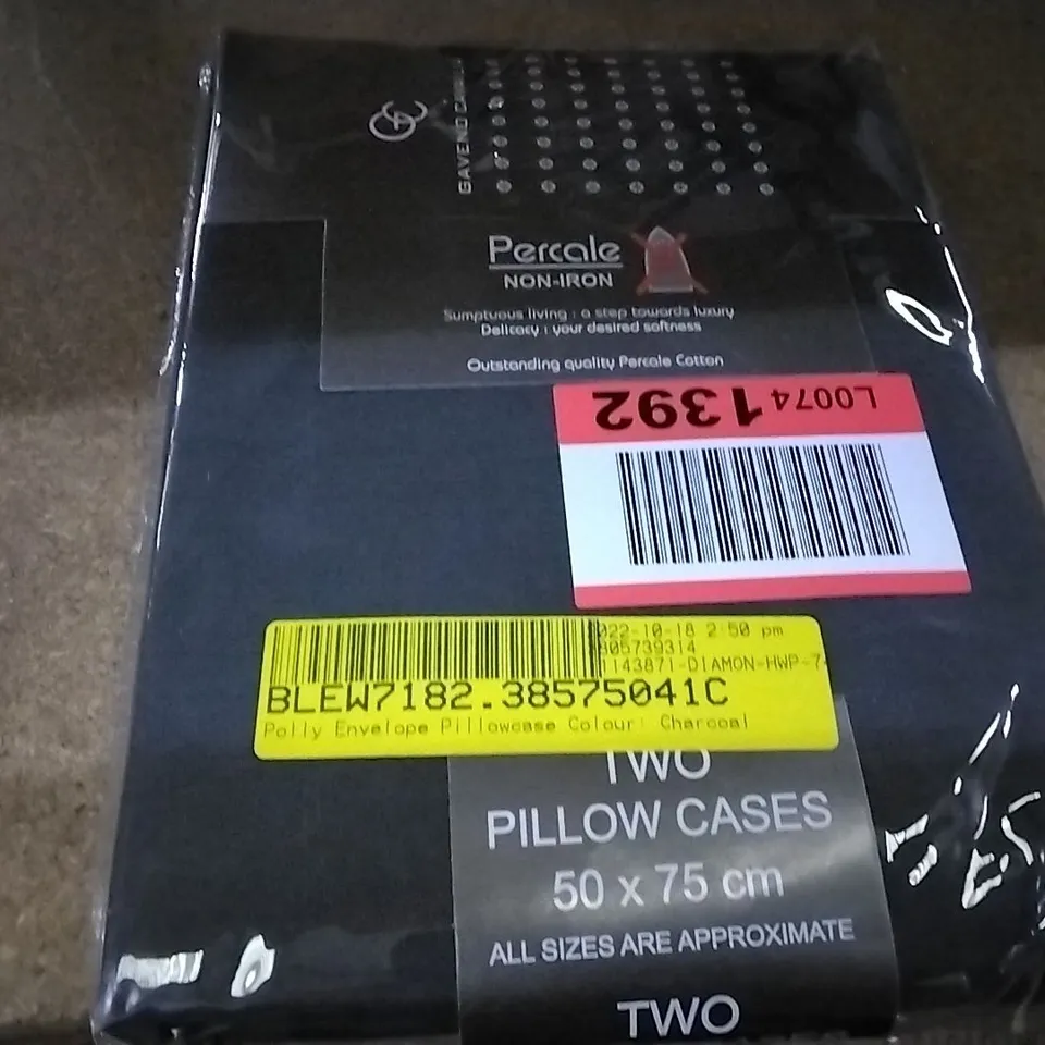POLLY ENVELOPE PILLOWCASE CHARCOAL