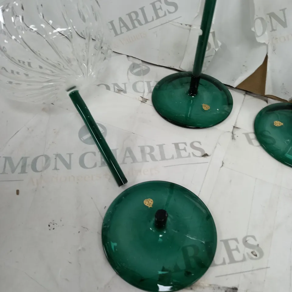SET OF 4 DESSERT GLASSES GREEN