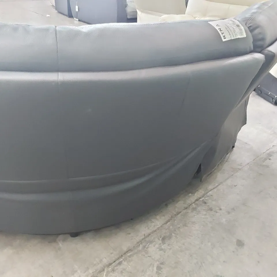 DESIGNER CORSICA POWER RECLINING CORNER GROUP DARK GREY LEATHER WITH CONTRASTING STITCHING 