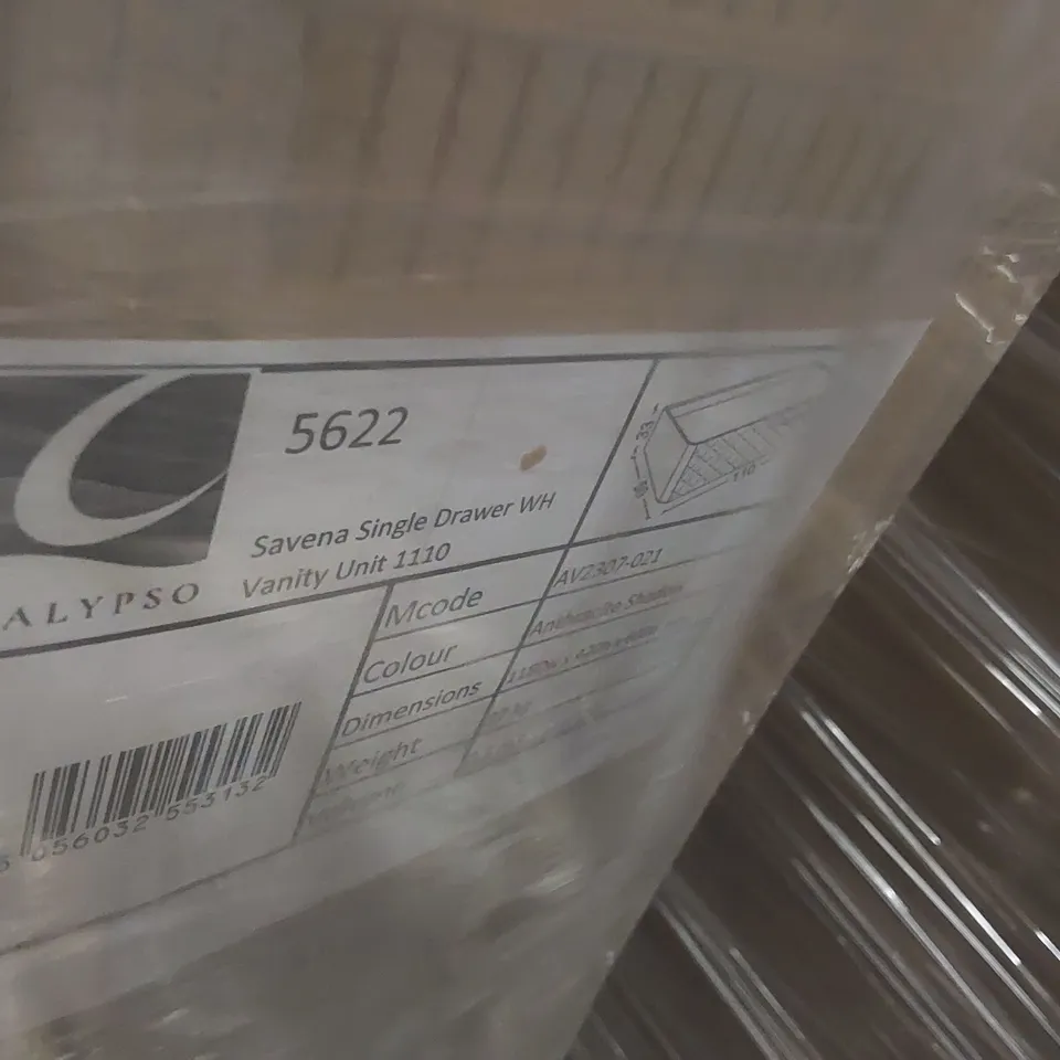 PALLET CONTAINING A LARGE QUANTITY OF BRAND NEW SAVENA SINGLE DRAWER VANITY BASE UNITS