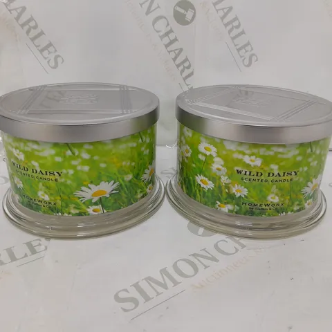 SET OF 2 HOMEWORX WILD DAISY SCENTED CANDLES