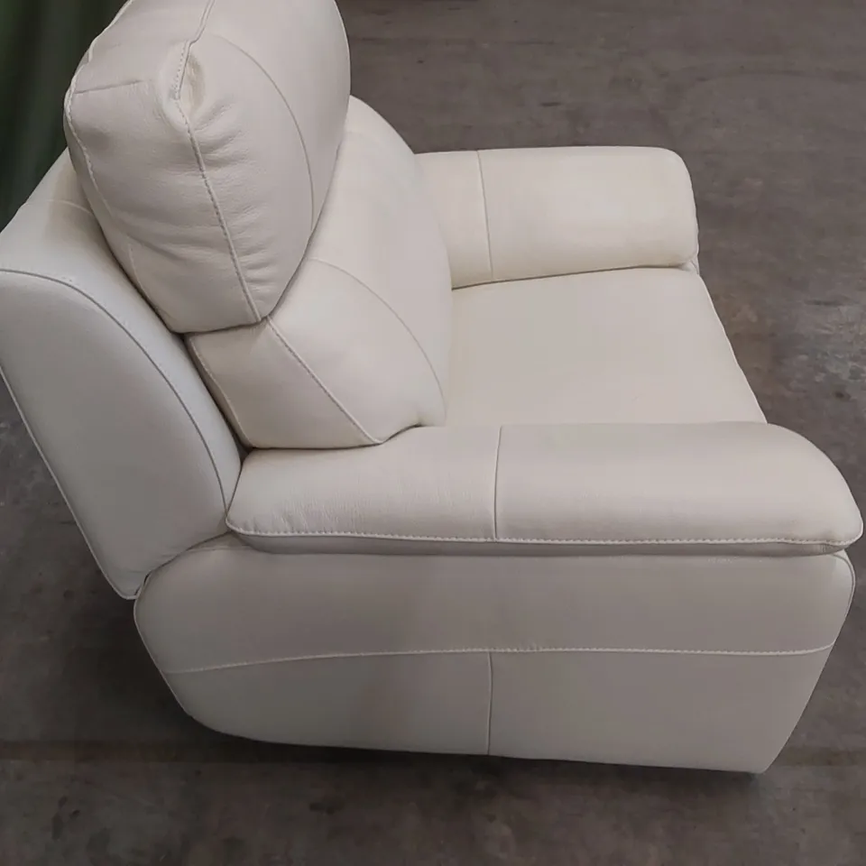 QUALITY DESIGNER ITALIAN MADE PATRIZIO WHITE LEATHER ARMCHAIR