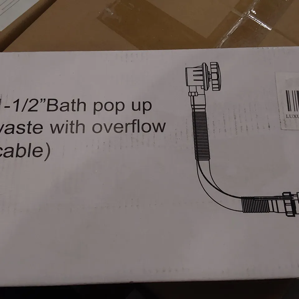 BOXED 1 1/2" BATH POP UP WASTE WITH OVERFLOW (CABLE)