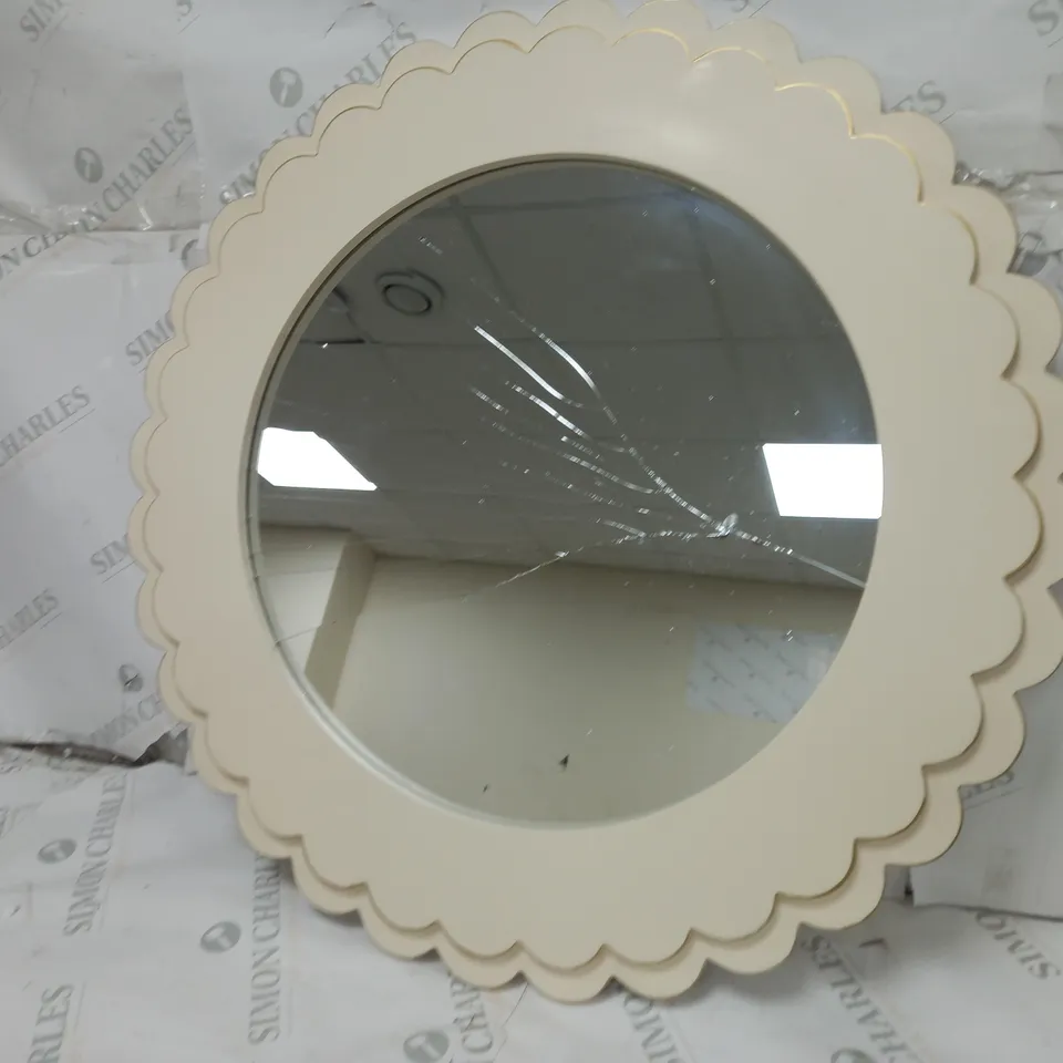 BUNDLEBERRY BY AMANDA HOLDEN SCALLOPED EDGE WALL MIRROR - CREAM