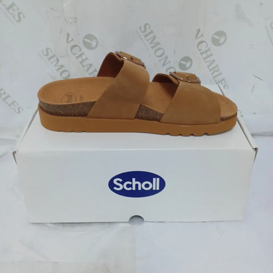 BOXED SCHOLL SOFTSTEP LADIES SANDALS BUCKLE FASTENING SIZE 7 TAN