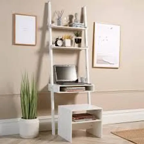 BRAND NEW BOXED LADDER DESK STOOL - WHITE (1 BOX)