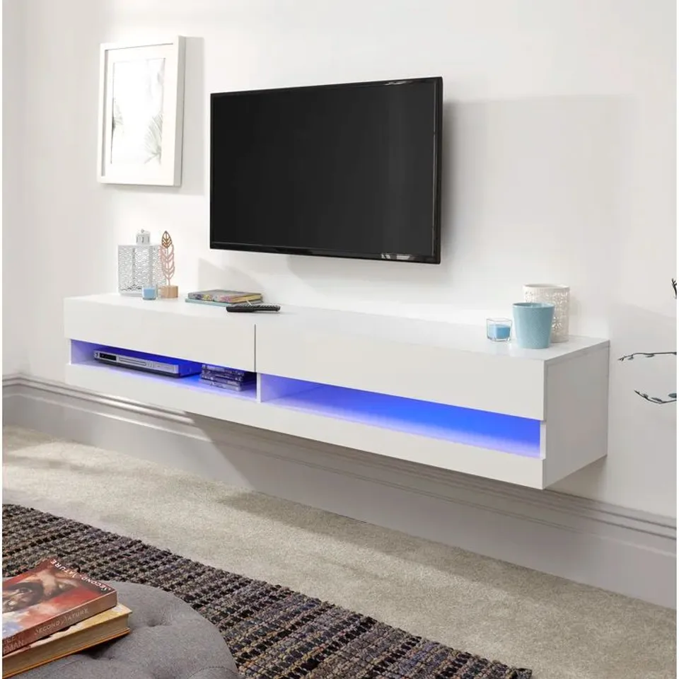 BOXED RUGGLES 150CM TV STAND WHITE 