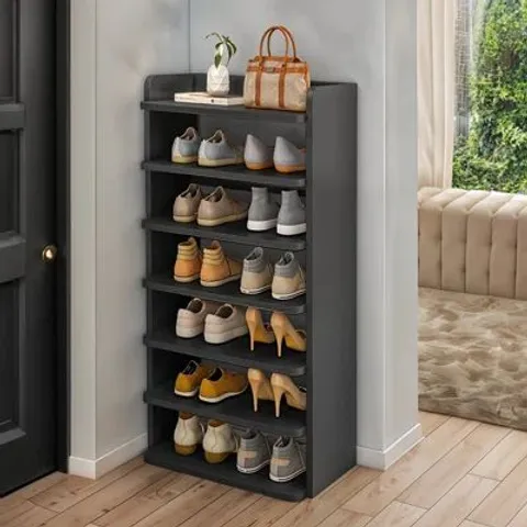 BOXED 7 TIER NARROW TALL SHOES RACK FOR ENTRYWAY 