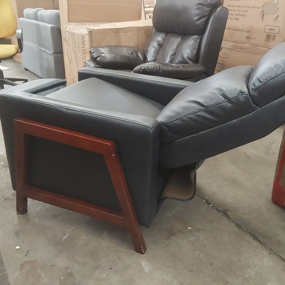 QUALITY DESIGNER FAUX LEATHER PUSH-BACK RECLINING ARMCHAIR