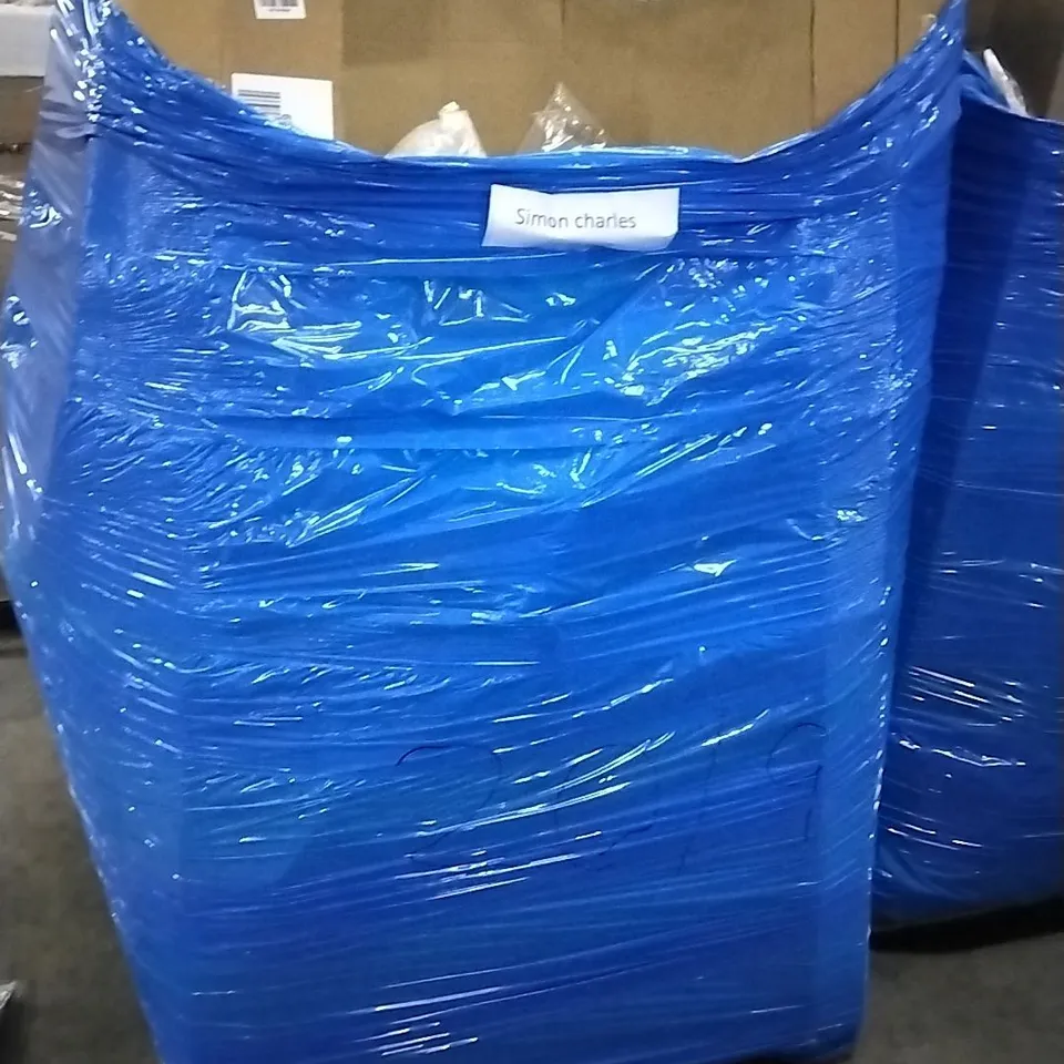 PALLET OF ASSORTED ITEMS INCLUDING STOREMIC FLOATING SHELF, BLACK OFFICE CHAIR, ACCSTORE DRYING RACK, FOLDING SHOPPING TROLLEYS, HOMIDEC DRYING RACK, BLACK CURTAIN ROD