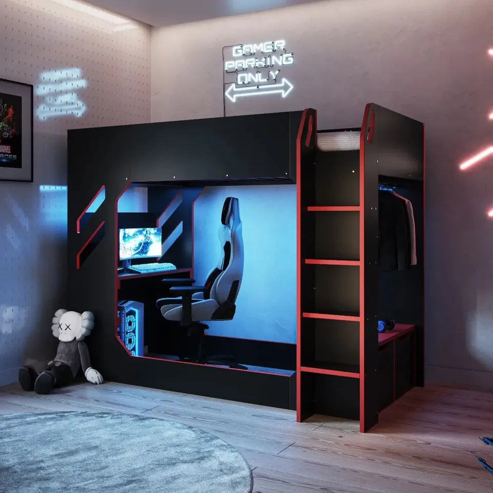 BOXED SHUTTLE HIGH SLEEPER - BLACK // SIZE: SMALL DOUBLE (5 BOXES)