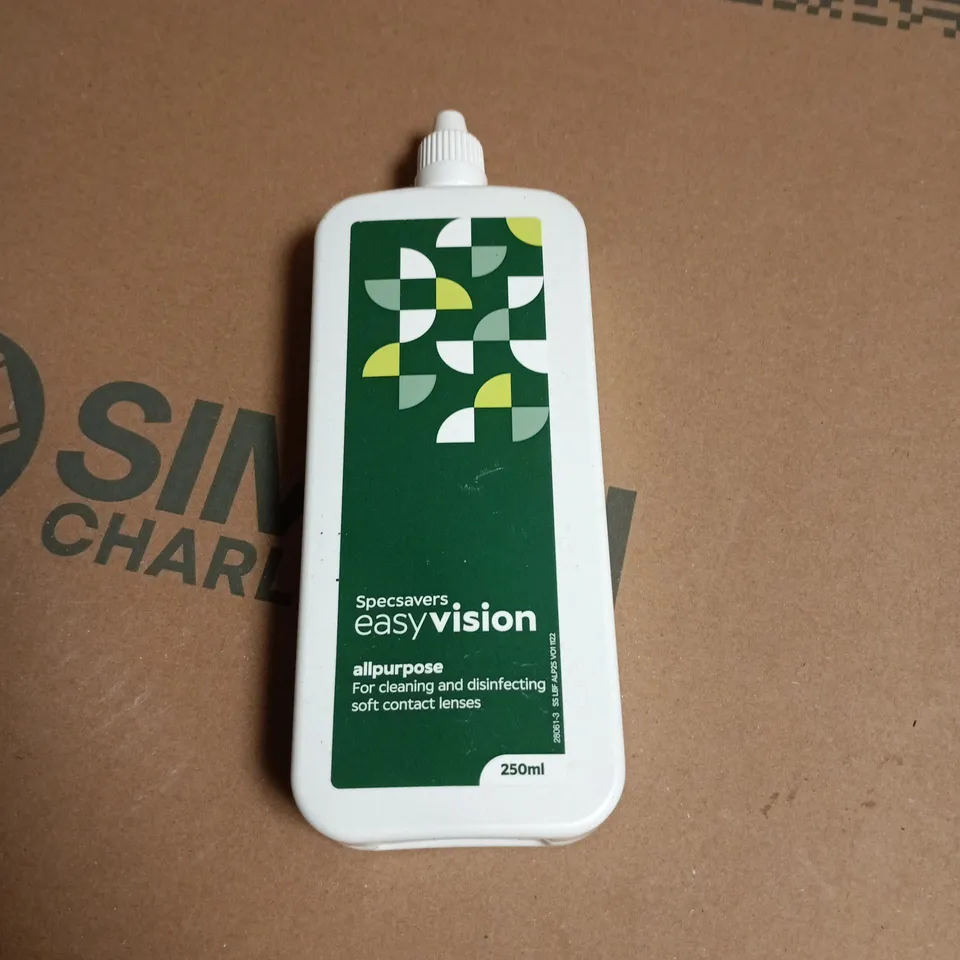 BOX OF APPROXIMATELY 30 BOTTLES OF CONTACT LENS SOLUTION 