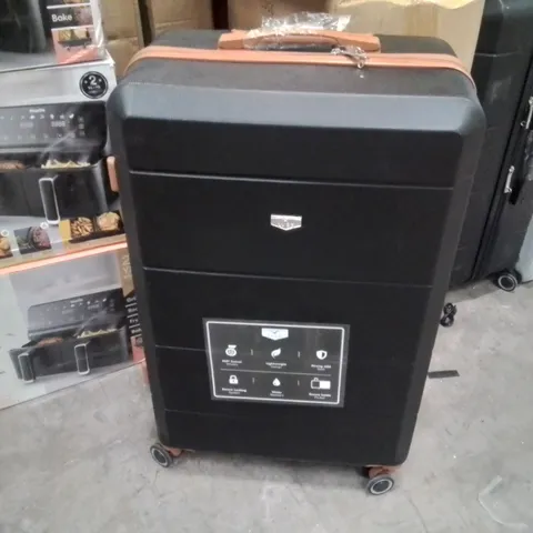 LARGE SUITCASE - BLACK & BROWN