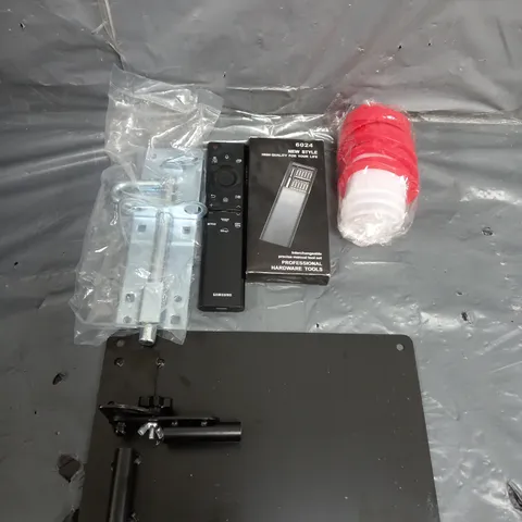 APPROXIMATELY 10 ASSORTED HOUSEHOLD ITEMS TO INCLUDE TV REMOTES , HARDWARE TOOLS , ETC