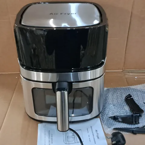 BOXED AIR FRYER IN BLACK/BRUSHED STEEL EFFECT