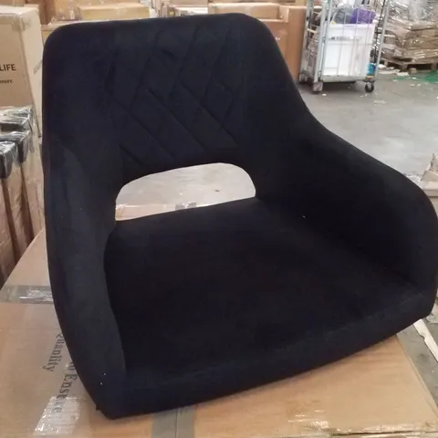 BOXED SET OF TWO ARSLAN BLACK VELVET BAR STOOLS