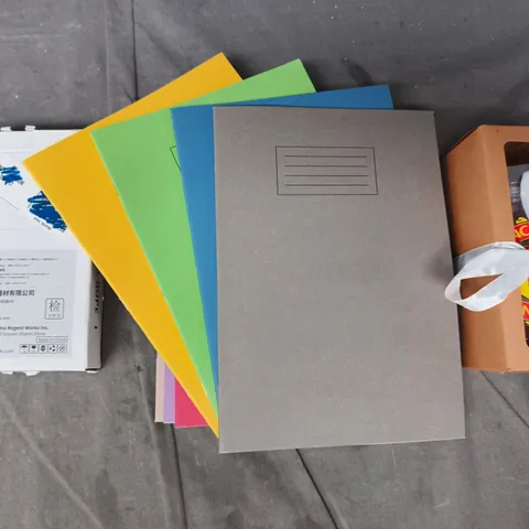 APPROXIMATELY 10 ASSORTED HOUSEHOLD ITEMS TO INCLUDE TEXTBOOKS IN VARIOUS COLOURS, DIGITAL SKIPPING ROPE, ETC