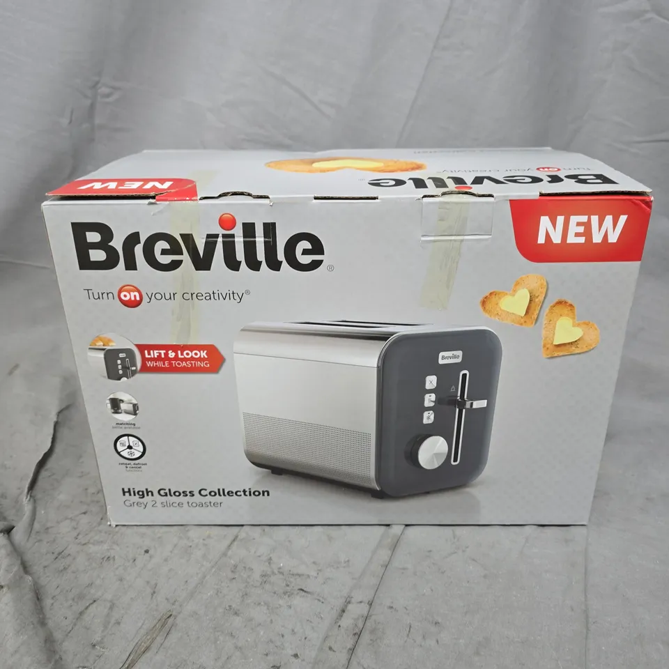 BREVILLE HIGH GLOSS COLLECTION GREY 2-SLICE TOASTER 