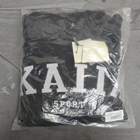 BAGGED KAIIA PLUS LOGO OVERSIZED HOODIE CO-ORD IN BLACK - SIZE 20