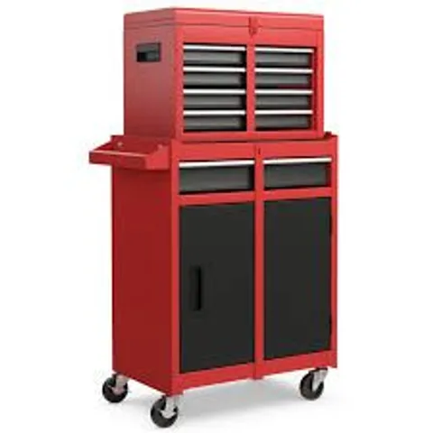 BOXED COSTWAY HIGH CAPACITY TOOL STORAGE CABINET WITH LOCKABLE WHEELS