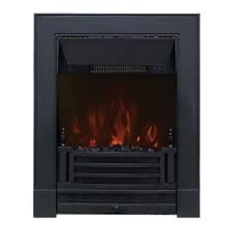BOXED FOCALPOINT FINSBURY SATIN BLACK LED ELECTRIC INSET FIRE