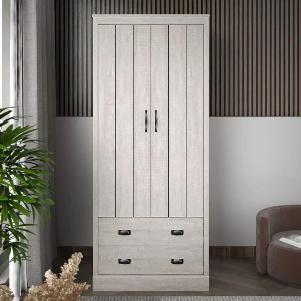 BOXED BRISTOL 2 DOOR 2 DRAWER WARDROBE