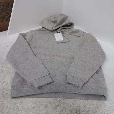 ARNE ESSENTIAL HOODIE IN MARL GREY – SIZE S