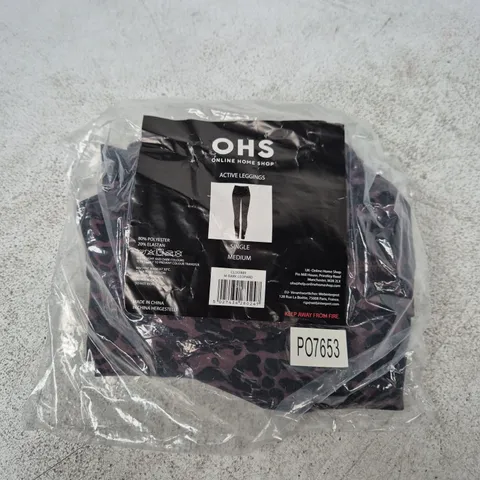 BAGGED OHS ONLINE HOME SHOP ACTIVE LEGGINGS – BLACK – UK MEDIUM