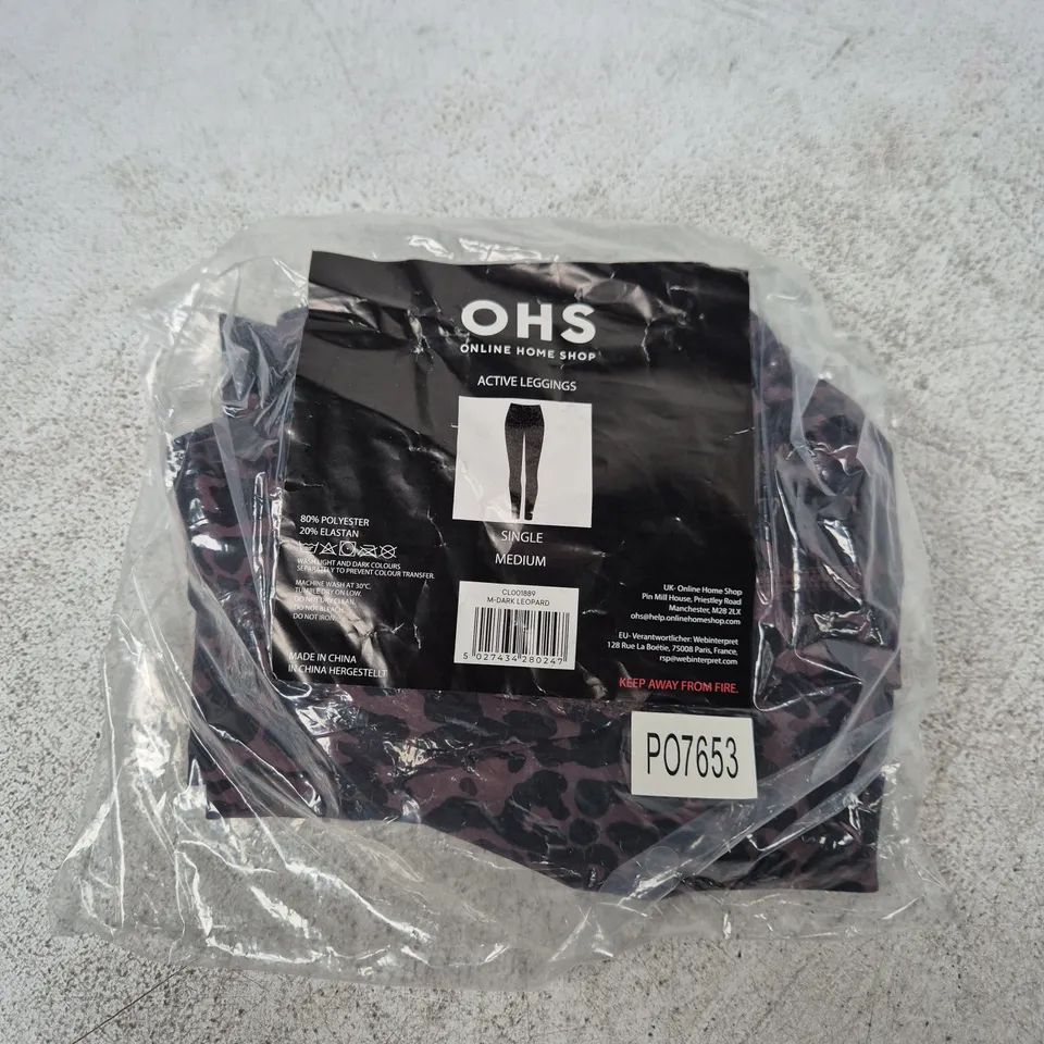 BAGGED OHS ONLINE HOME SHOP ACTIVE LEGGINGS – BLACK – UK MEDIUM