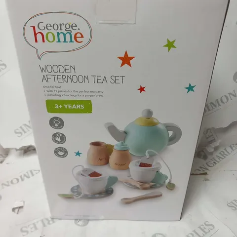 THREE BRAND NEW BOXED HOME WOODEN AFTERNOON TEA SETS