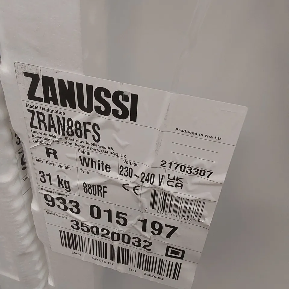  ZANUSSI ZRAN88FS INTEGRATED UPRIGHT FRIDGE 
