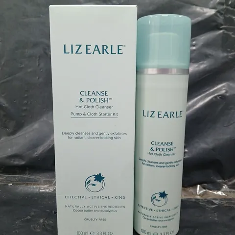 LIZ EARLE CLEANSE & POLISH HOT CLOTH CLEANSER STARTER KIT 100ML PUMP & 2 CLOTHS