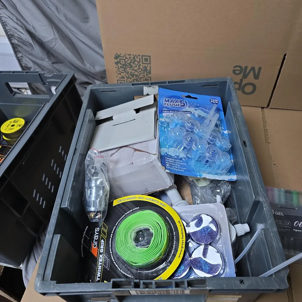 TOTE OF APPROXIMATELY 15 ASSORTED ITEMS TO INCLUDE: 48 PACK GEL COLORING PENS 