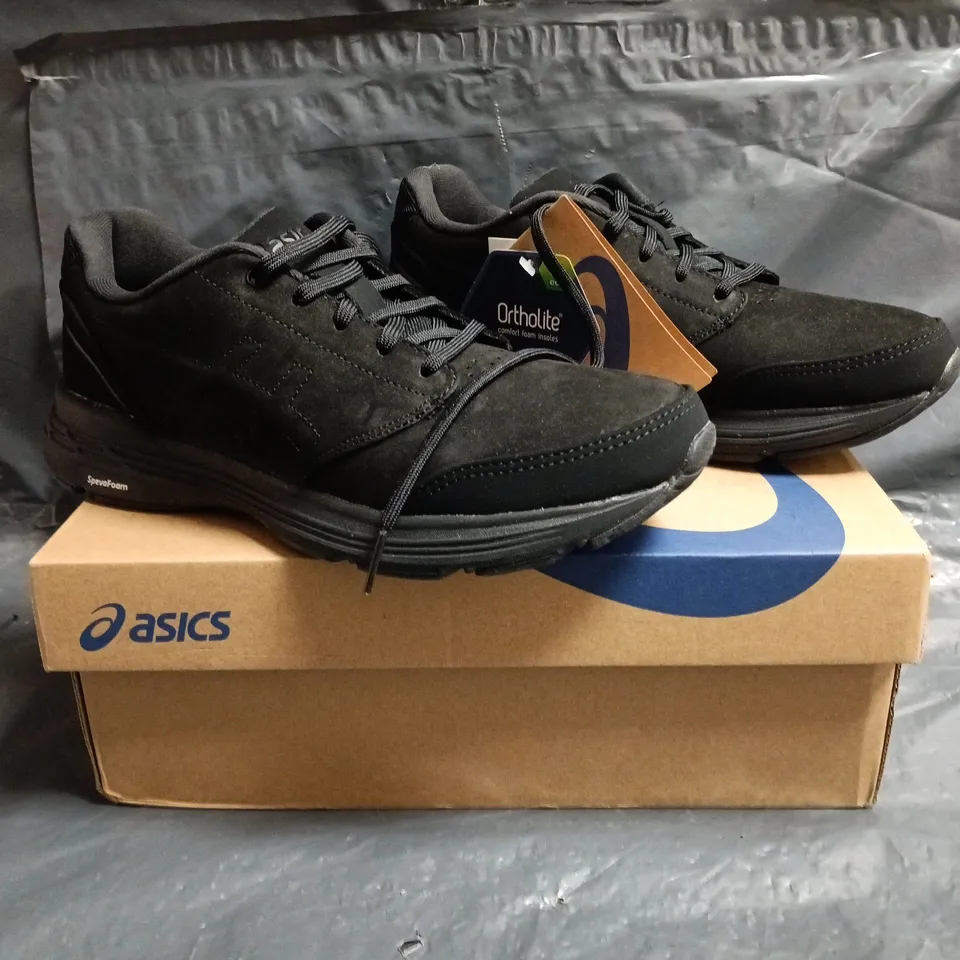 BOXED PAIR OF ASICS GEL-ODYS SHOES IN BLACK SIZE UK 4.5