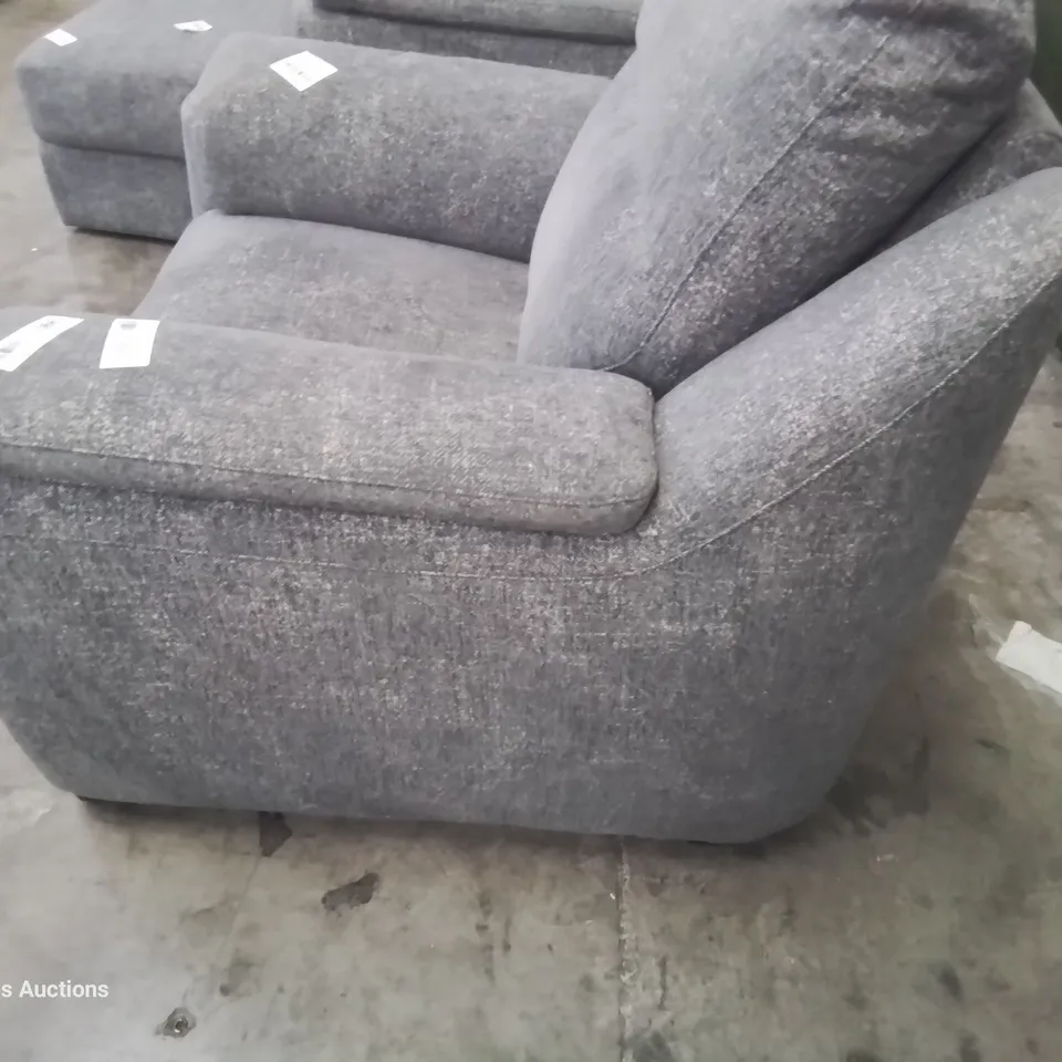 QUALITY ITALIAN DESIGNED & MANUFACTURED PARMA POWER RECLINING EASY CHAIR CARMARGE GREY FABRIC 